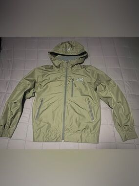 Helly Hansen Olive Green Hooded Shell with Fleece Lining
